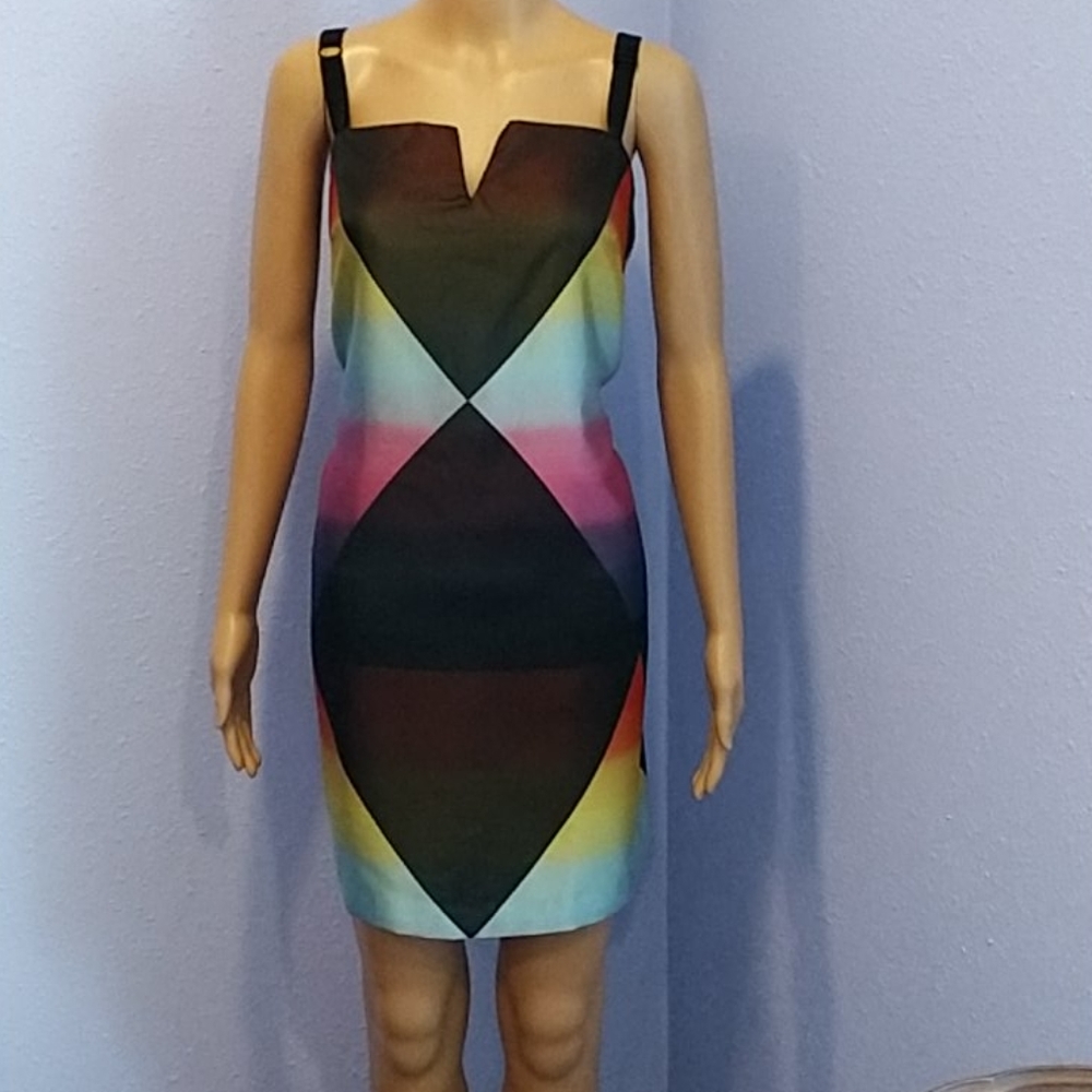 NWOT ASOS Geometric Rainbow Summer Dress 8